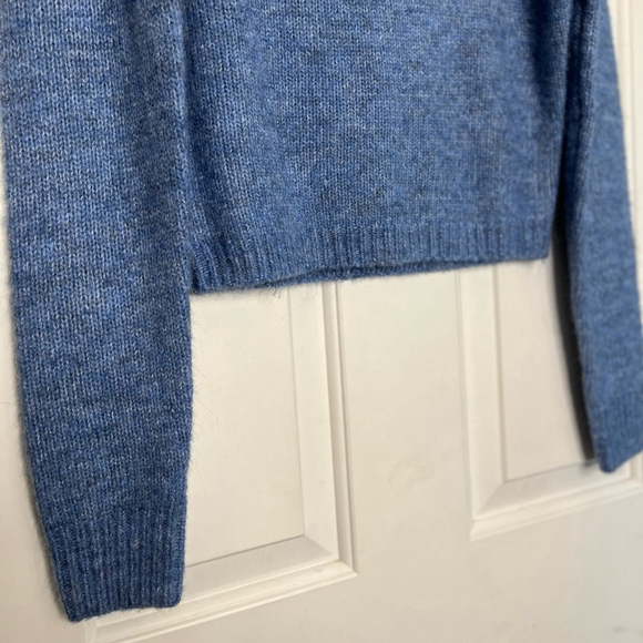 NWT Icone Simons Alpaca Wool Crewneck Sweater XS Blue Melange - Picture 5 of 13